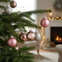 Artikel Weihnachtskugeln Glas Rosa Grau Ø 50 mm 24 Stück