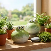 Artikel Dekorative Keramik-Froschfigur 10 cm Grün 2er-Set für Wohnraumgestaltung