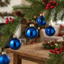 Artikel Mini Weihnachtskugeln aus Glas, Blau, 3 cm, 22 Stück