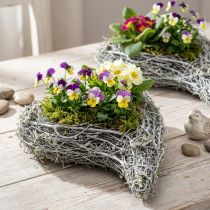 Artikel Deko Pflanzherz aus Rebe Weiss mit Kunststofffolie, 4er-Set, 15cm x 23cm x 5cm