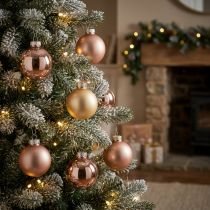 Artikel Weihnachtskugeln Glas Gold Rosé Ø 4 cm 24 Stück