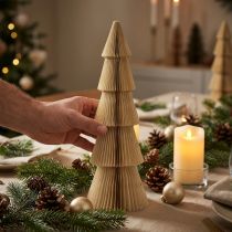 Artikel Papier Weihnachtsbaum Creme Gold 30 cm