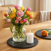 Artikel Runde Schieferplatte Ø20 cm Schwarz – 4er Set Steintabletts