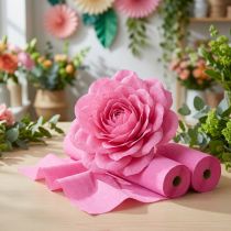 Artikel Blumenkrepp Pink 10cm x 250cm, 128g/m², 2 Rollen für Floristik und Geschenkdekoration