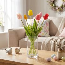 Artikel Künstlicher Tulpenstrauss 43 cm mehrfarbig aus Polyester für Wohnraumdekoration