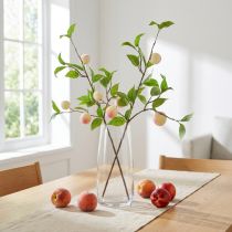 Artikel Dekozweig Kunstpfirsich 52cm mit künstlichen Blättern und Früchten, 2 Stück Set