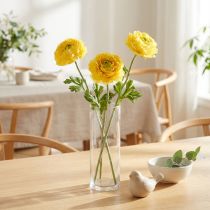Artikel Künstliche Ranunkelblume 51 cm, Gelb-Grün, Set mit 3 Stück