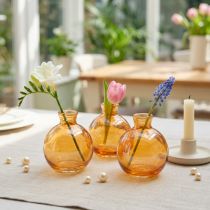 Artikel Mini Glasvasen bauchig Orange Ø7,5 cm H9 cm 6er-Set