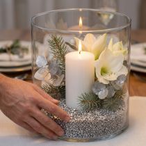 Artikel Dekogranulat Marmor Silber 2–3 mm 2 kg für Tisch- und Raumdekoration
