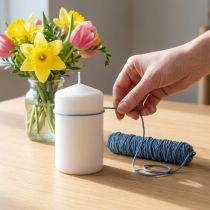 Artikel Dochtfaden aus Jute und Schafwolle Blau 55m für Dekorationen