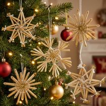 Artikel Strohsterne Set Ø6cm in Gold-Glitzeroptik, 24 Stück, Weihnachtsdeko