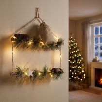 Artikel Weihnachtliche Wanddekoration mit Micro-LED und Tannengrün 35×85 cm