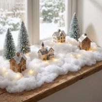 Artikel Schneewatte Weiss 200g aus Polyester für kreative Winterdekorationen