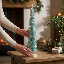 Artikel Künstlicher Tannenbaum 80cm Türkis mit Holzfuss für Innen