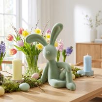 Artikel Dekofigur Hase aus Kunststoff 38cm Salbeigrün für Frühlingsdekoration