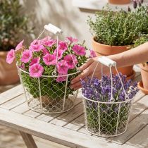 Artikel Drahtkorb Weiss 30cm – Set aus 2 Körben für Dekoration und Garten