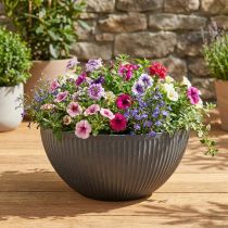 Artikel Pflanzkübel Schale Kunststoff Rund Anthrazit Ø40cm H18,5cm für Garten und Terrasse