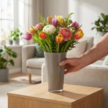Artikel Vase „Fizzy“ Ø13,5cm H20,5cm Kunststoff Platingrau