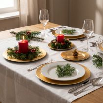 Artikel Kleiner Dekoteller aus Metall glänzend rund 17 cm goldfarben 6er-Set