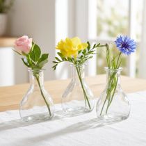 Artikel Mini Glasvasen Set 6er transparent 11 cm für Tisch- und Raumdekoration