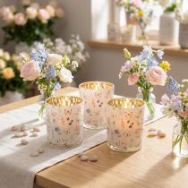 Artikel Deko Windlicht aus Glas mit Schmetterlingsmotiv, 8 cm, 4er-Set