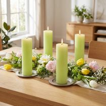 Artikel Durchgefärbte Stabkerzen aus Wachs 50×300 mm Lime Grün 4 Stück