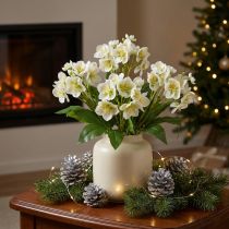 Artikel Christrosen künstlich Weiss mit 18 Blüten 60cm