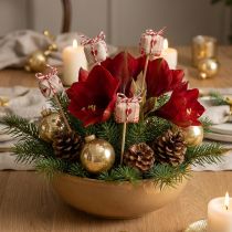 Artikel Blumenstecker aus Holz mit Jute-Geschenkpäckchen 2,5cm 15 Stück