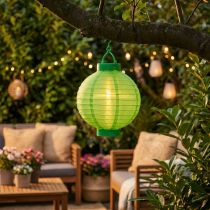 Artikel Lampion LED Solarleuchte 20 cm Grün, Nylon