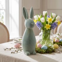 Artikel Deko-Osterhase aus Kunststoff, beflockt, graugrün, H47cm für Innenbereich