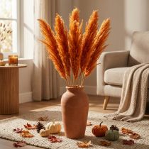 Artikel Trockengras Riedgras Orange 70cm für Herbstdeko 10 Stück