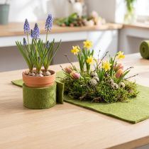 Artikel Filzband Moosgrün aus Wollfilz 15 cm × 1 m, 2er-Set für Dekoration & Basteln