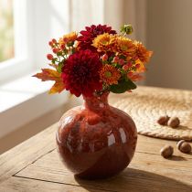 Artikel Granatapfel Deko Vase Keramik Rot Braun Ø10,5cm H12cm