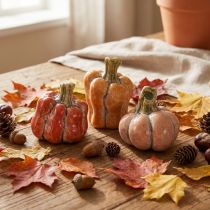 Artikel Kleine Keramik-Kürbisse 3er-Set, 5 cm, Orange, für Herbstdekoration