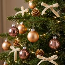 Artikel Weihnachtskugeln Mini aus Glas Ø 3 cm Rosa-Apricot-Mix 22 Stück