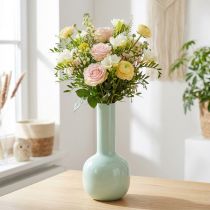 Artikel Vase aus Metall mit Emaille-Beschichtung Mintgrün Ø10,5cm H25,5cm