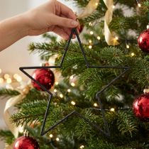 Artikel Schwarze Hängesterne mit Glitter Ø24cm, 6er Set, Weihnachts- und Festdeko