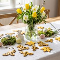 Artikel Holz-Streudeko Blumen und Bienen Orange 3,5–4 cm 36 Stück