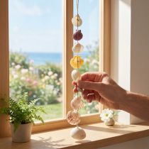 Artikel Dekohänger aus Seegras und Muscheln, Naturfarben, Ø 5–10 cm, Länge 70 cm