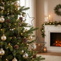 Artikel Metallstern Schwarz 20cm für Weihnachtsdekoration, 6 Stück