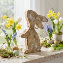 Artikel Holzhase sitzend 26cm Natur Holz Weiss gewaschen Osterdeko Frühling