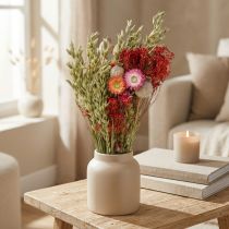 Artikel Trockenblumenstrauss aus Wiesenblumen Rot 50cm 150g für Dekoration