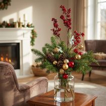 Artikel Künstlicher Beerenzweig Rot 74cm für Weihnachtsdeko