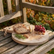 Artikel Deko-Schneidebrett aus Mangoholz Ø26cm mit Blumenmotiv