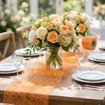 Artikel Faserseiden-Vlies Rolle 8 cm x 25 m Apricot für Dekoration und Floristik