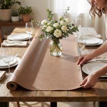 Artikel Kunstleder Tischband Braun 33cm x 1,35m Dekostoff für Basteln und Tischdeko