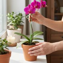Artikel Rankhilfe Orchideenstab 38cm Grün aus Kunststoff mit Twister-Form