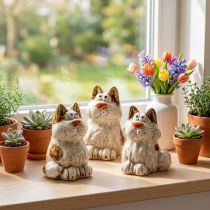 Artikel Keramik Katzenfiguren Set 8 cm Braun Lustige Deko für Wohnzimmer 4er-Set