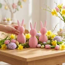 Artikel Dekohasen Kunststoff 13cm Rosa 3er-Set für Frühlings- und Osterdekoration