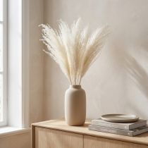 Artikel Trockenblumen Silbergras Weiss 70cm Natürliche Dekoration Innenbereich 10 Stück